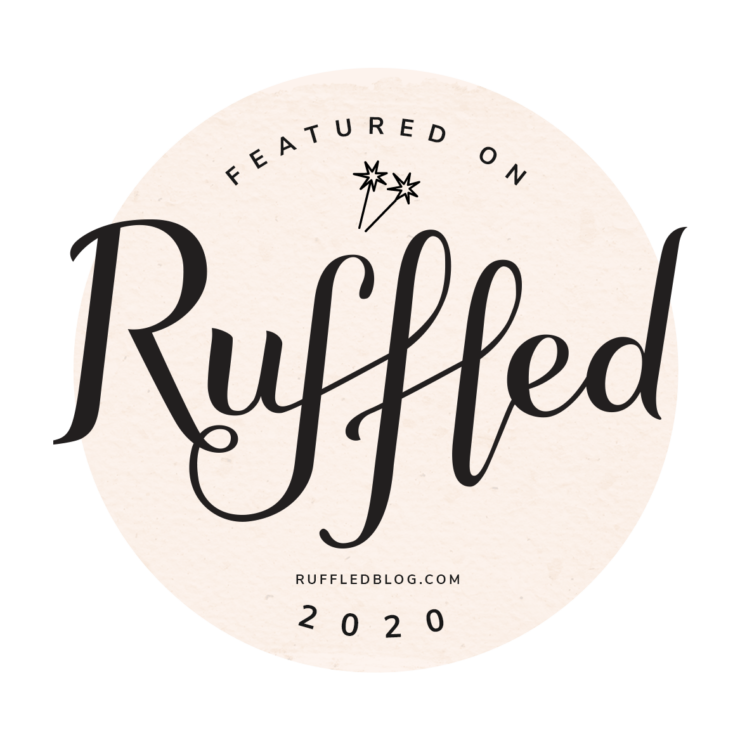 Ruffled Blog featured 2019 2020 badge wedding publication charleston film wedding photographer
